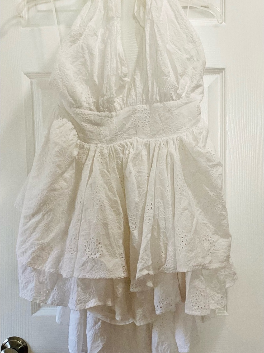 AKIRA White Eyelet Detail Dress